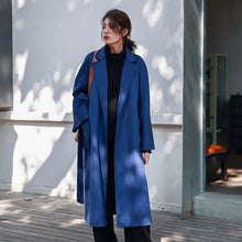 Load image into Gallery viewer, SHENGPALAE 2020 Winter High Quality Overcoat Two-sided Cashmere Overcoat Woolen Loose Clothes Woman Cashmere Trench Coat A69