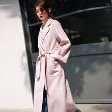 Load image into Gallery viewer, SHENGPALAE 2020 Winter High Quality Overcoat Two-sided Cashmere Overcoat Woolen Loose Clothes Woman Cashmere Trench Coat A69
